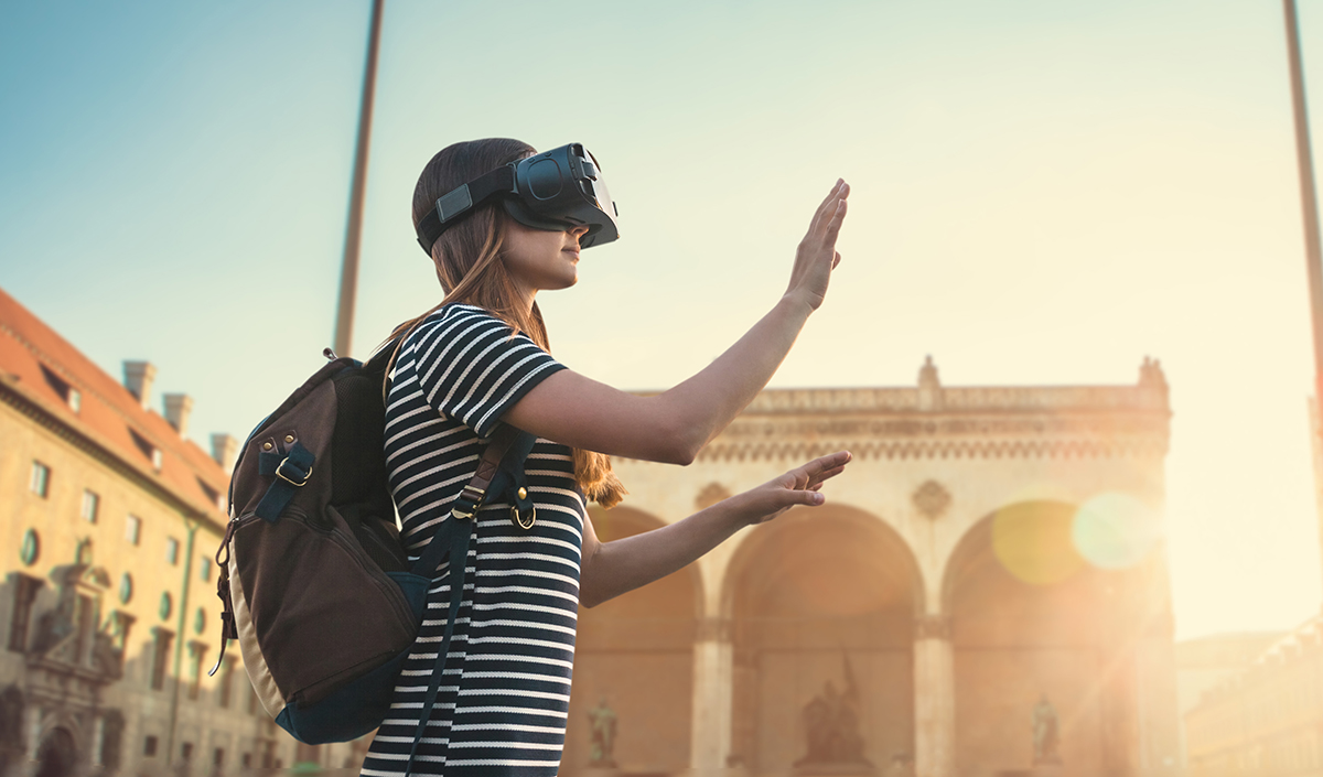 People using VR for travel